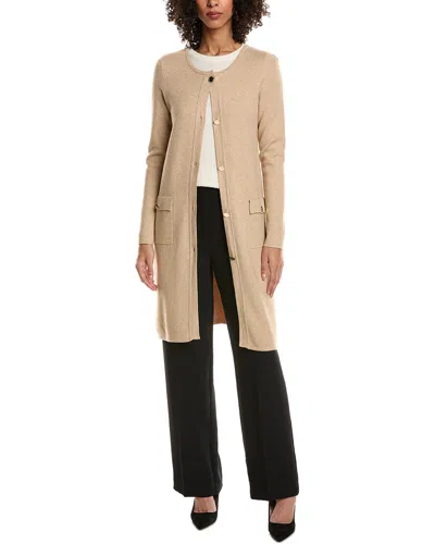 T Tahari Long Cardigan In Neutral