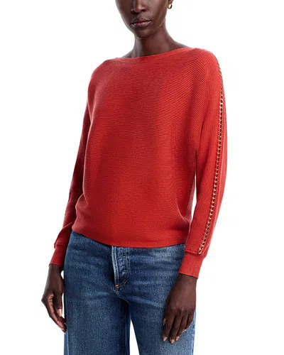 T Tahari Long Dolman Sleeve Boat Neck Sweater