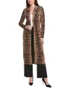 T Tahari Long Jacket In Brown