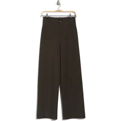 T Tahari Long Ponte Patch Pocket Pants In Olive