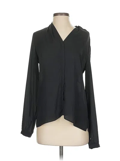 Pre-owned T Tahari Long Sleeve Blouse In Black