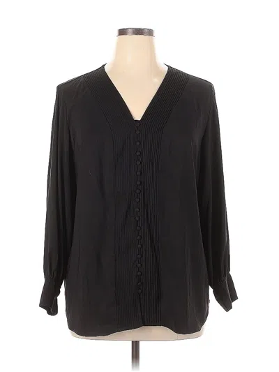 Pre-owned T Tahari Long Sleeve Blouse In Black