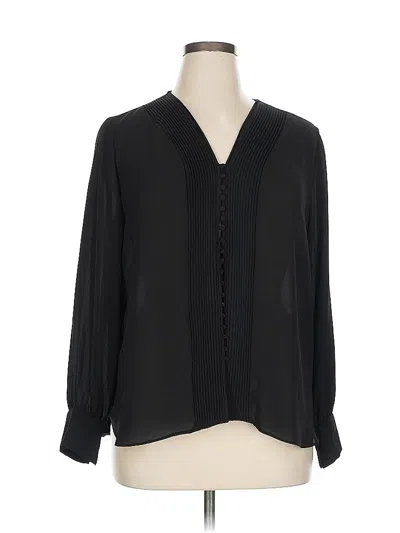Pre-owned T Tahari Long Sleeve Blouse In Black
