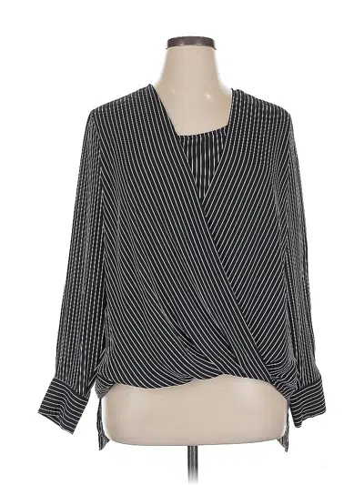 Pre-owned T Tahari Long Sleeve Blouse In Black