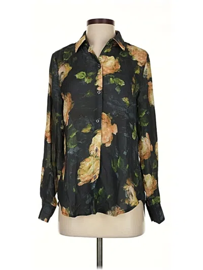 Pre-owned T Tahari Long Sleeve Blouse In Black