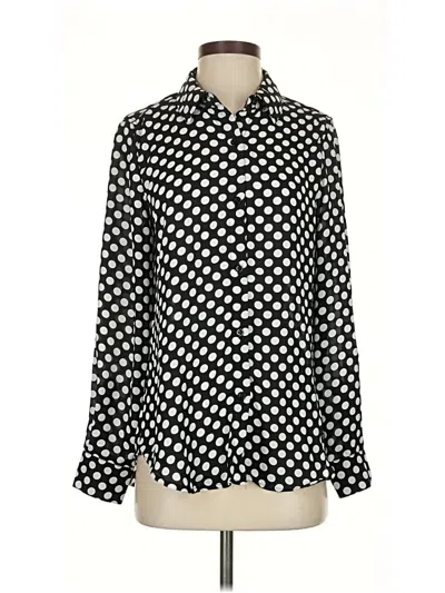 Pre-owned T Tahari Long Sleeve Blouse In Black