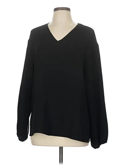 Pre-owned T Tahari Long Sleeve Blouse In Black