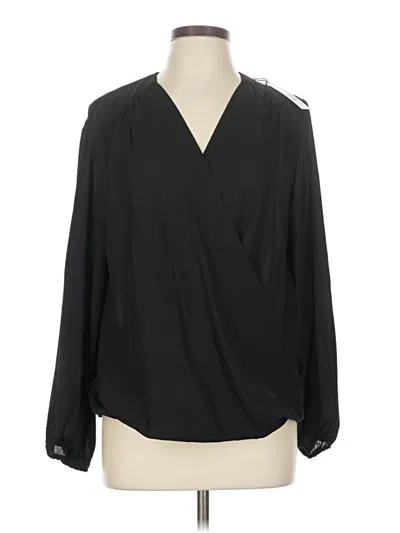 Pre-owned T Tahari Long Sleeve Blouse In Black