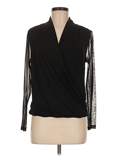 Pre-owned T Tahari Long Sleeve Blouse In Black