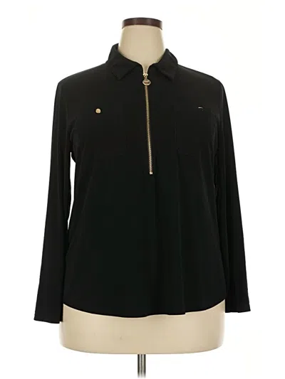 Pre-owned T Tahari Long Sleeve Blouse In Black