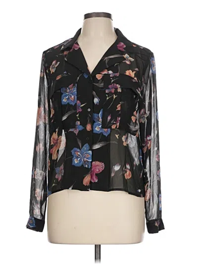 Pre-owned T Tahari Long Sleeve Blouse In Black