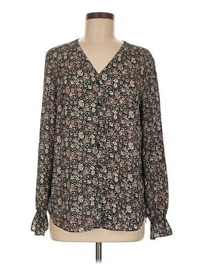 Pre-owned T Tahari Long Sleeve Blouse In Black