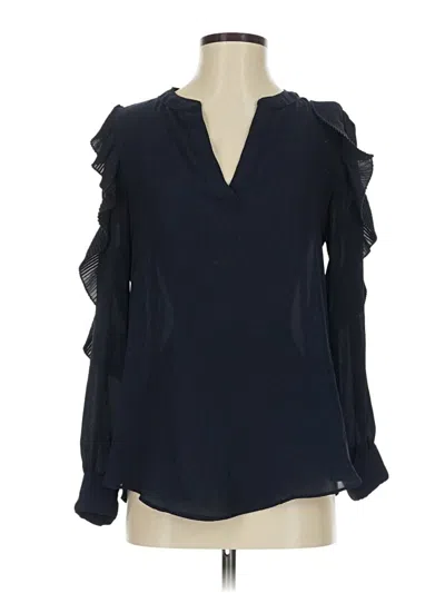 Pre-owned T Tahari Long Sleeve Blouse In Black