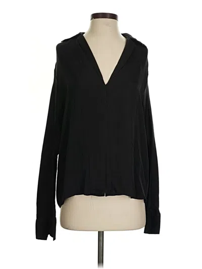Pre-owned T Tahari Long Sleeve Blouse In Black
