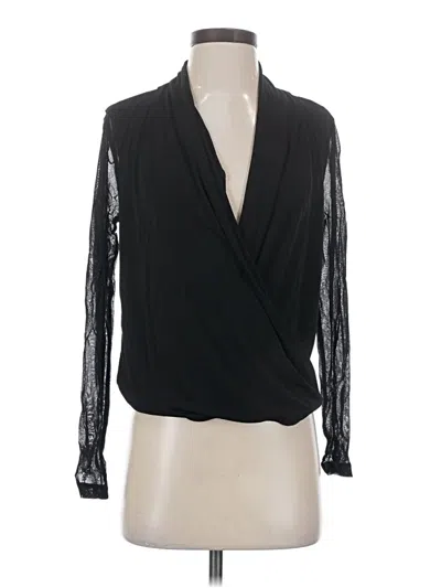 Pre-owned T Tahari Long Sleeve Blouse In Black