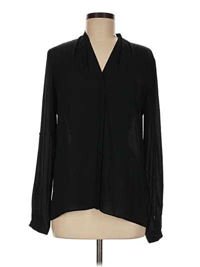 Pre-owned T Tahari Long Sleeve Blouse In Black
