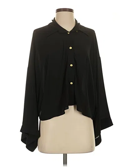 T Tahari Long Sleeve Blouse In Black