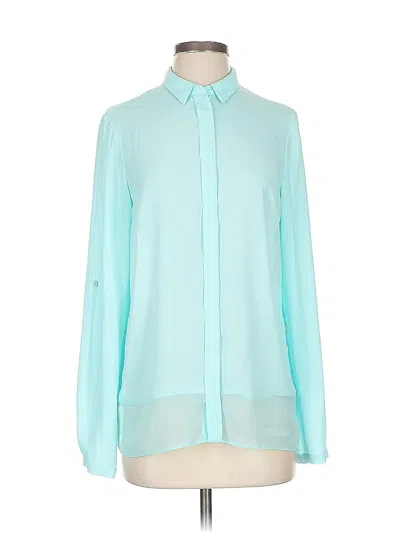 Pre-owned T Tahari Long Sleeve Blouse In Blue