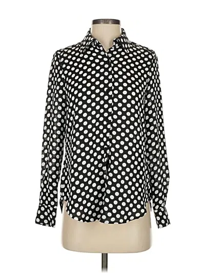 T Tahari Long Sleeve Blouse In Black