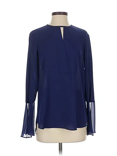Pre-owned T Tahari Long Sleeve Blouse In Blue