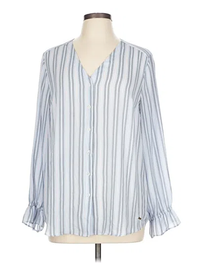 Pre-owned T Tahari Long Sleeve Blouse In Blue