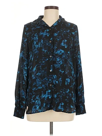 Pre-owned T Tahari Long Sleeve Blouse In Blue