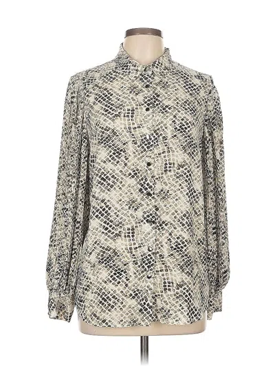 Pre-owned T Tahari Long Sleeve Blouse In Brown