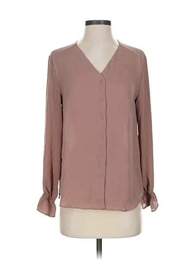 Pre-owned T Tahari Long Sleeve Blouse In Brown