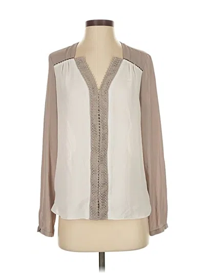 Pre-owned T Tahari Long Sleeve Blouse In Brown