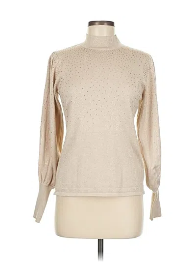 Pre-owned T Tahari Long Sleeve Blouse In Brown