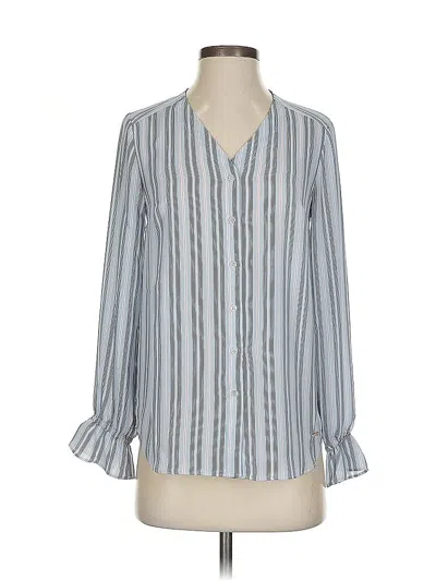 Pre-owned T Tahari Long Sleeve Blouse In Gray