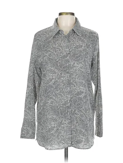 Pre-owned T Tahari Long Sleeve Blouse In Gray