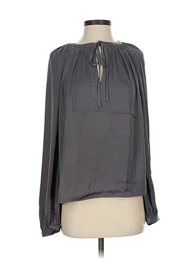 Pre-owned T Tahari Long Sleeve Blouse In Gray