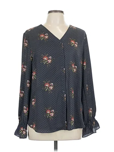 Pre-owned T Tahari Long Sleeve Blouse In Gray