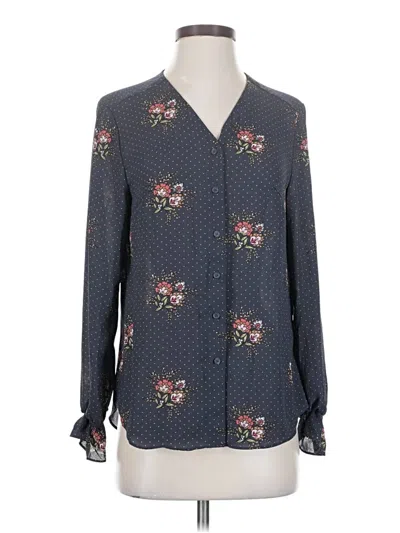 Pre-owned T Tahari Long Sleeve Blouse In Gray