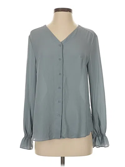 Pre-owned T Tahari Long Sleeve Blouse In Gray