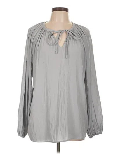 Pre-owned T Tahari Long Sleeve Blouse In Gray