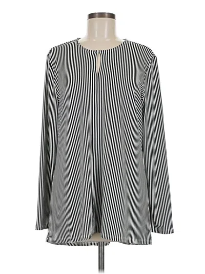 Pre-owned T Tahari Long Sleeve Blouse In Gray