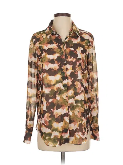 Pre-owned T Tahari Long Sleeve Blouse In Green