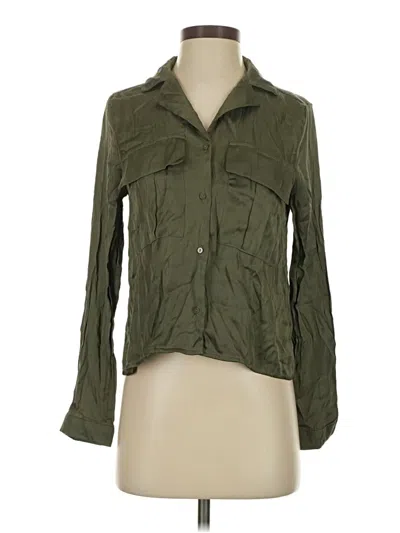 Pre-owned T Tahari Long Sleeve Blouse In Green