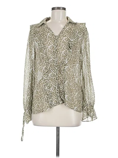 Pre-owned T Tahari Long Sleeve Blouse In Green