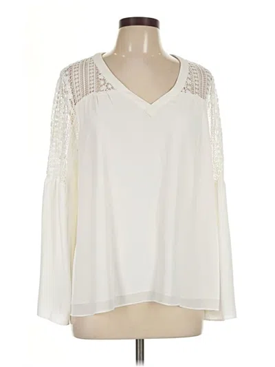 Pre-owned T Tahari Long Sleeve Blouse In Ivory