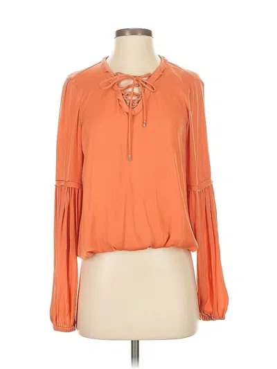 Pre-owned T Tahari Long Sleeve Blouse In Orange