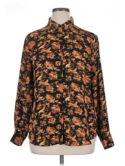 Pre-owned T Tahari Long Sleeve Blouse In Orange