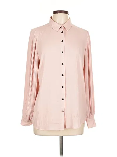 Pre-owned T Tahari Long Sleeve Blouse In Pink