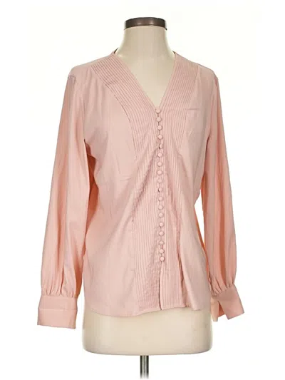 Pre-owned T Tahari Long Sleeve Blouse In Pink
