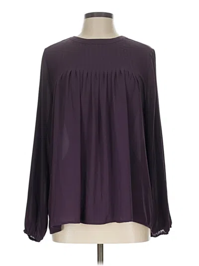 Pre-owned T Tahari Long Sleeve Blouse In Purple