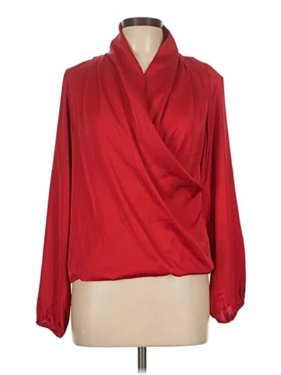 Pre-owned T Tahari Long Sleeve Blouse In Red