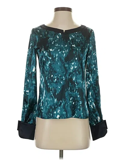 Pre-owned T Tahari Long Sleeve Blouse In Teal