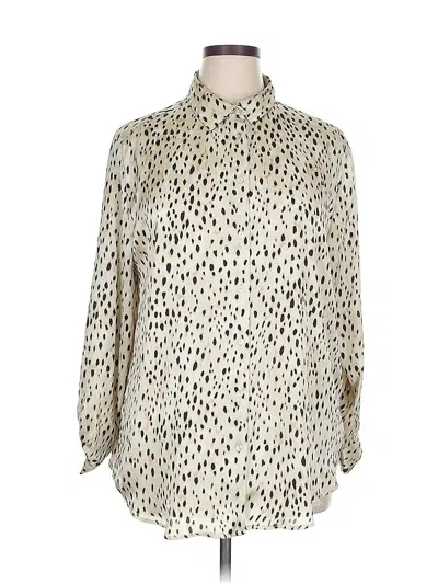 Pre-owned T Tahari Long Sleeve Blouse In White